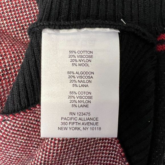 Jones New York Turtleneck Poncho In Black Cayenne Ivory Womens S/M NWT - Picture 7 of 7